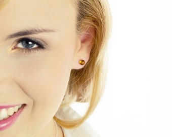 Amber Earrings, Amber Post Earrings, Stud Earrings, Amber Gift, Natural Amber
