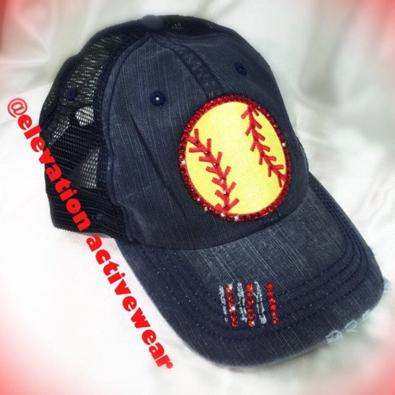 Softball Bling Baseball Cap Girls Softball Apparel