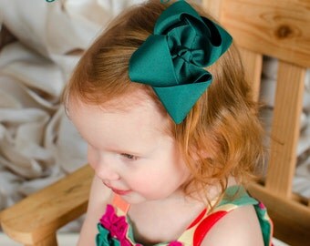 Jade Green 4 Inch Twisted Boutique Hair Bow, Turquoise, Twisted Hair Bow, ... - il_340x270.1045080226_48nu