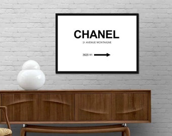 Chanel Distance Mark Poster Modern Brand Fashion Print Minimalist designs wall art Graphic design decor Coco Chanel Best price canvas art