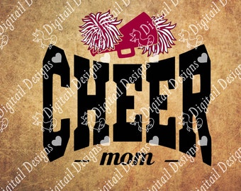 Cheer Mom SVG - png - dxf - eps - fcm - ai - Cheer Family Cut file - Cheer Dad SVG - Cheer Mom Cut File - Cheer Mom Design