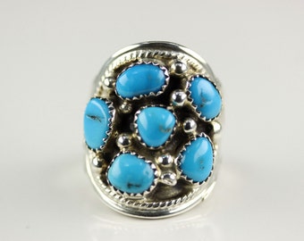 Items similar to Heavy Gauge Vintage NAVAJO Sterling Silver & Turquoise ...