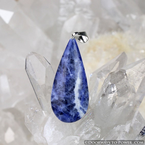 John of God Soldalite Crystal Drop Pendant Blessed & Energized