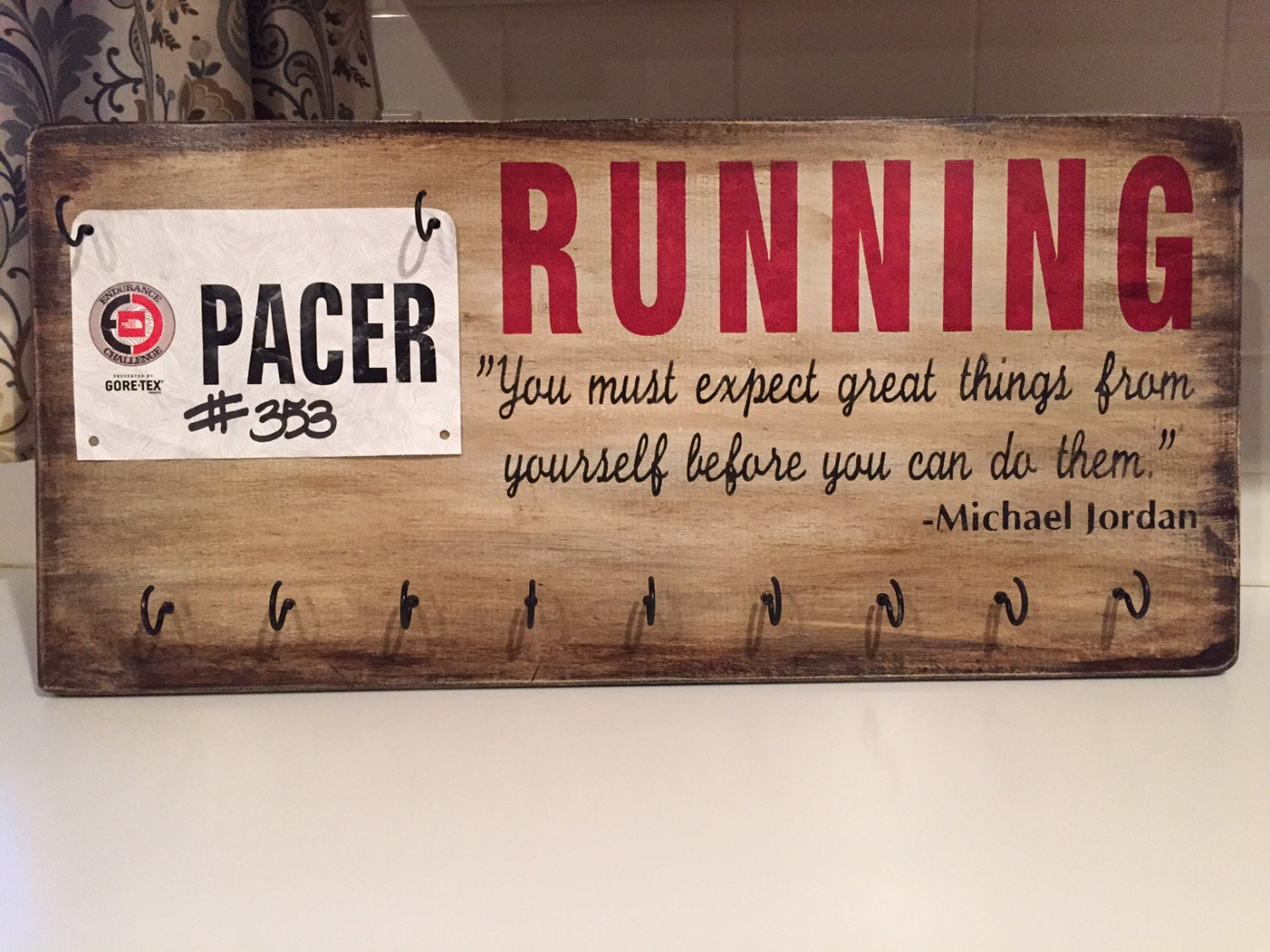 Running Medal Holder and Race Bib Hanger CountryRustic