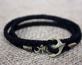 Sailing bracelet, men anchor bracelet, anchor bracelet men, Nautical bracelet, mens leather anchor bracelet, gift
