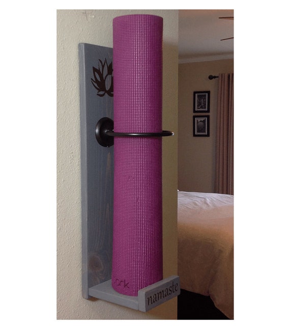 yoga mat holder handmade vertical yoga mat holder by YogaWares