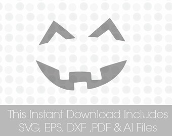 Pumpkin Face, SVG, Pdf, DXF, EPS, Ai, , Vinyl cutting file | Silhouette Cameo Designer Edition & Cricut Design Space,