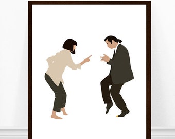 Pulp Fiction Poster, Minimalist Art, Pulp Fiction Print, Movie Poster, Pulp Fiction Art, Minimalist Portrait