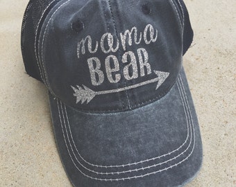 Mama Bear Hat, Trucker Hat, Mesh Back Hat, Mama Accessories, Gift