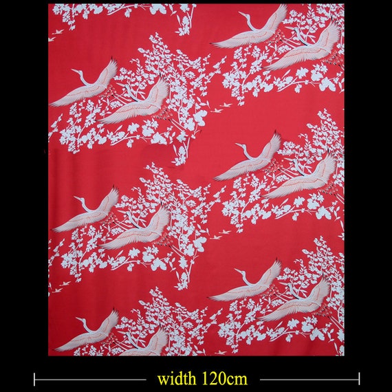 Stretch Silk Satin Fabric By The Yard Floral Printed Fabric