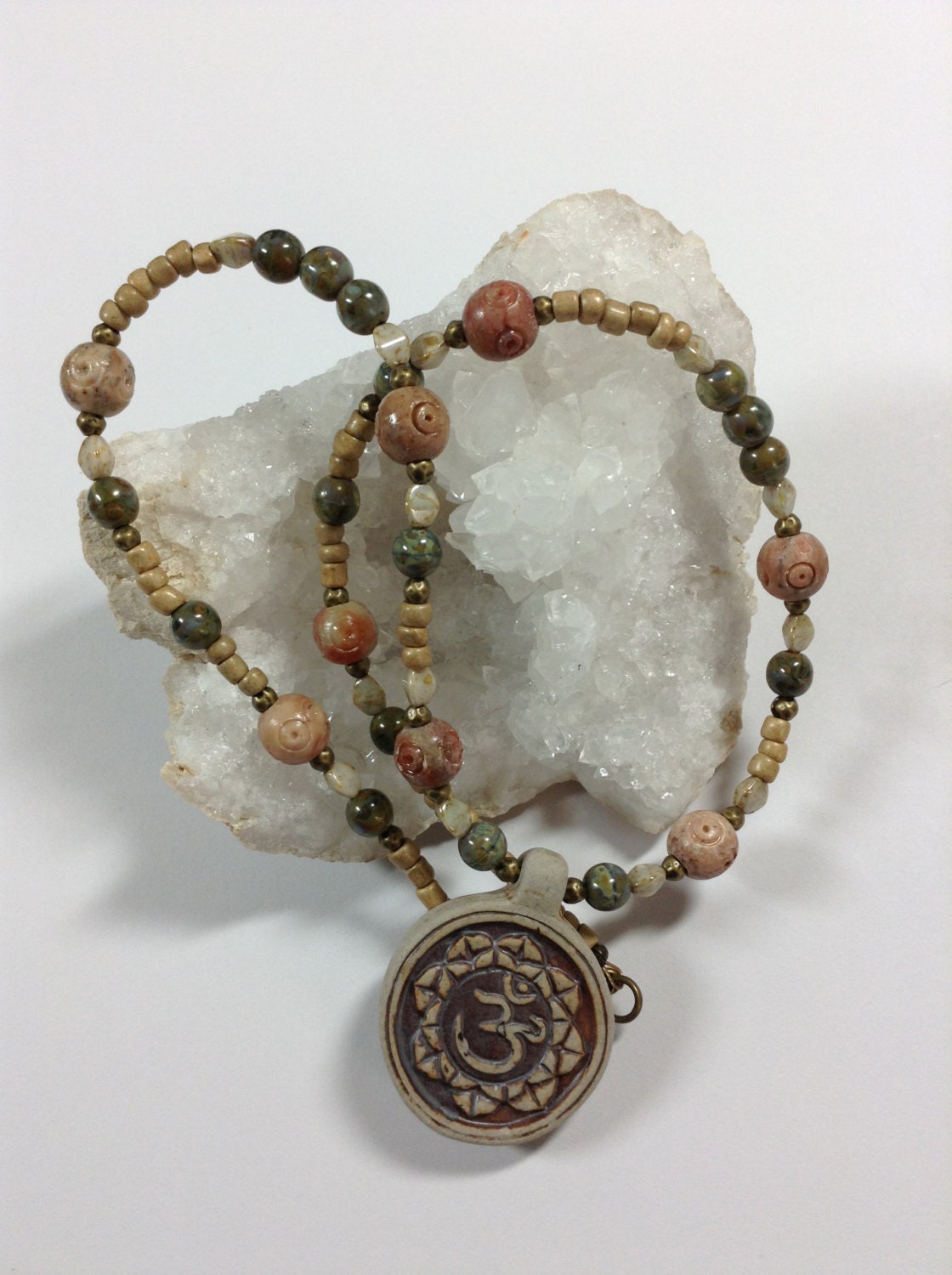 Ohm Soapstone Beaded Necklace