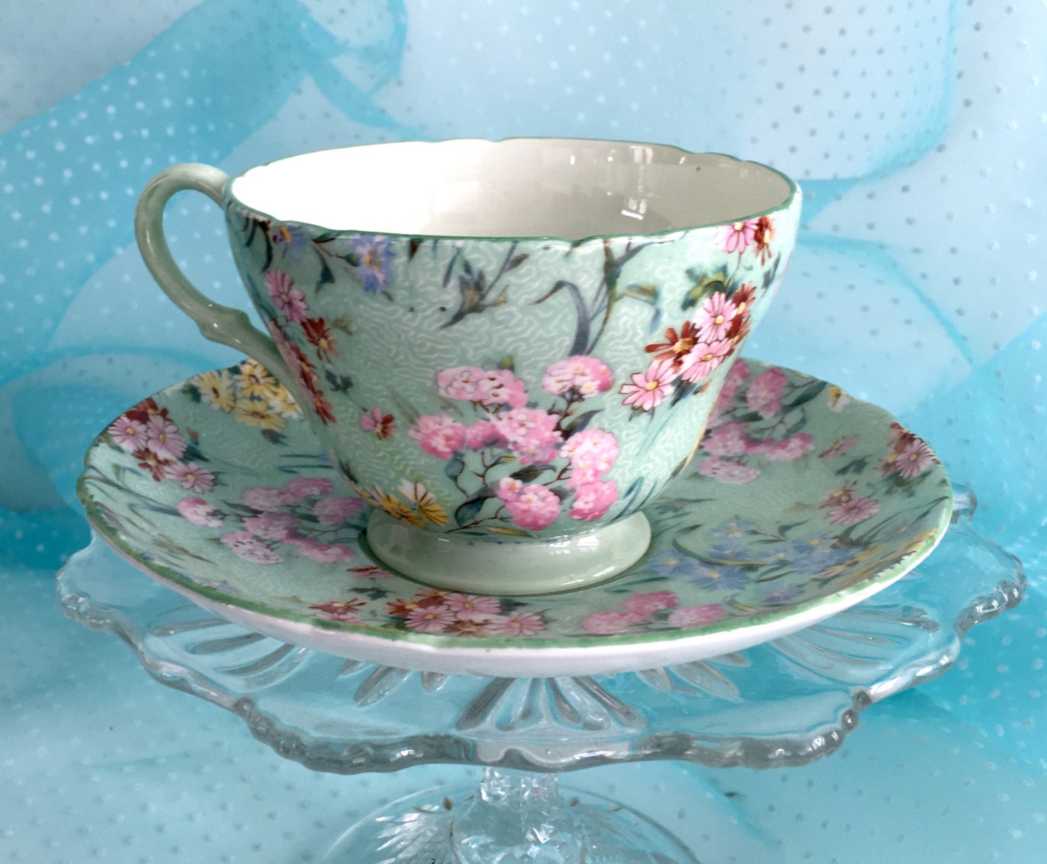Antique Shelley Chintz Tea Cup Melody Shelley ChinaVintage