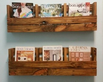 Reclaimed Pallet Wood 3 Pocket Organizer. Mail holder, file holder, magazine rack, vinyl record storage, office decor, kitchen decor.