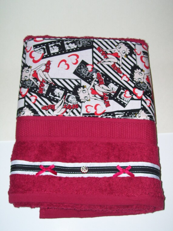 GIFT SET TOWELS betty boop design black & red