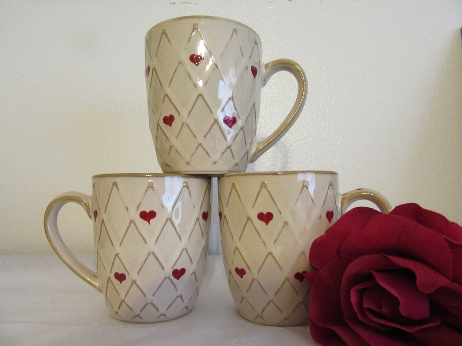 Mugs Home Essentials Coffee Vintage Drinkware Hand Painted by