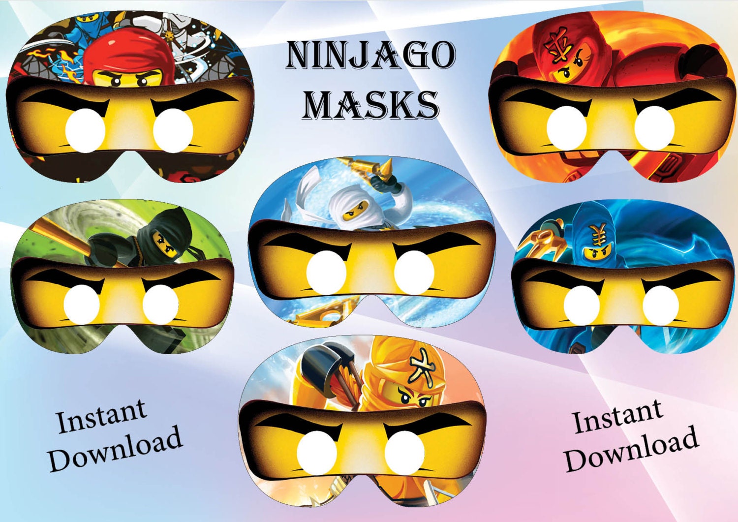 sofortiger download ninjago masken ninjago geburtstag