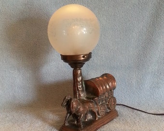 Accent Lamp - Covered Wagon - Western Theme - 1930s