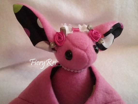 pink bat plushie