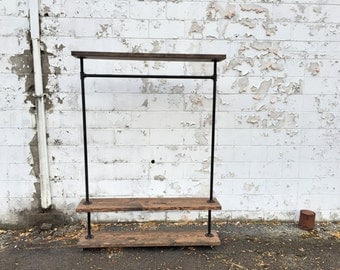 55" Iron Pipe Clothes Rack "Triple Tier"
