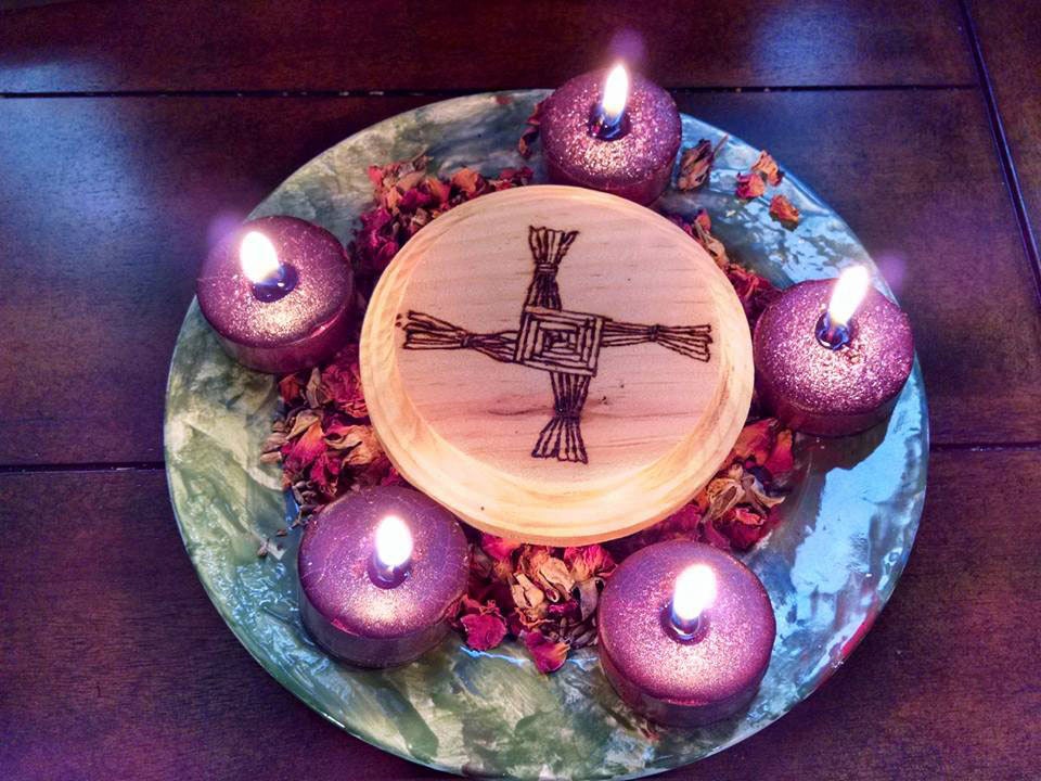 Brigid's Cross and Candle Wheel Imbolc Candlemas Rites and