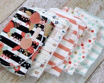 Baby Burp Cloths - Baby Girl Burp Cloths - Mix and Match Burp Cloths - Arrow Burp Cloth - Flower Burp Cloth - Stripe Burp Cloths