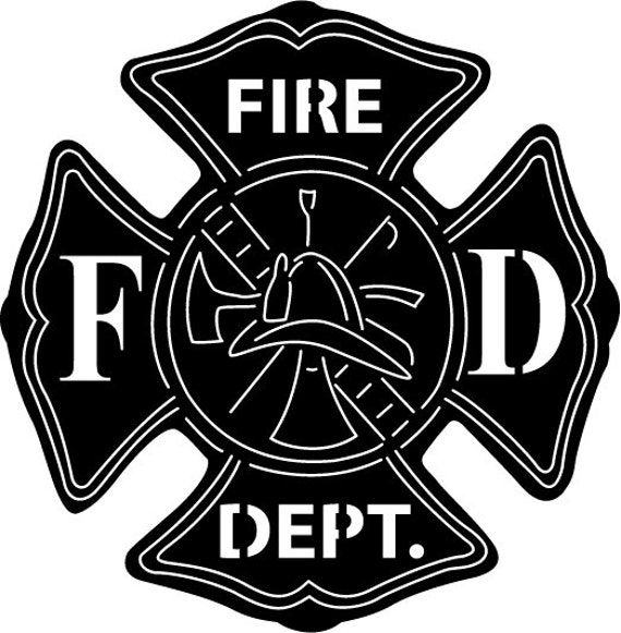 Fire Department Metal Sign Powder Coated Black