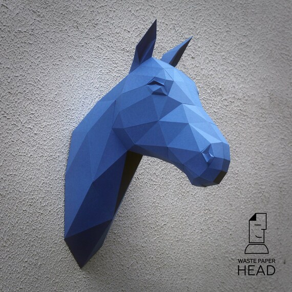 Papercraft horse head printable DIY template