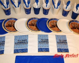 49 pc Bandana Cowboy Boots Place settings Table Decorations Party Supplies