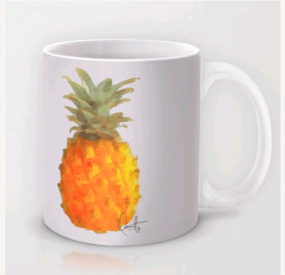Items similar to Pineapple Coffee Mug,Fruit Pineapple Pattern Mugs,WaterColor Classic Ceramic