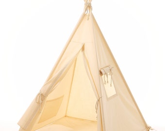Natural Cotton Teepee, Play Tent, Kids Teepee, Childrens Teepee, Teepee Tent, Tipi, Playhouse, Kids Room Decor