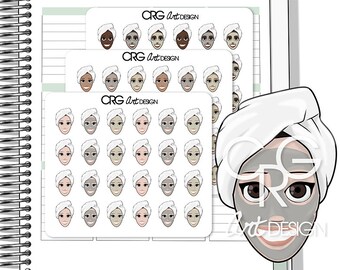 Face Mask / Spa Stickers | Planner Erin Condren Plum Planner Filofax Sticker