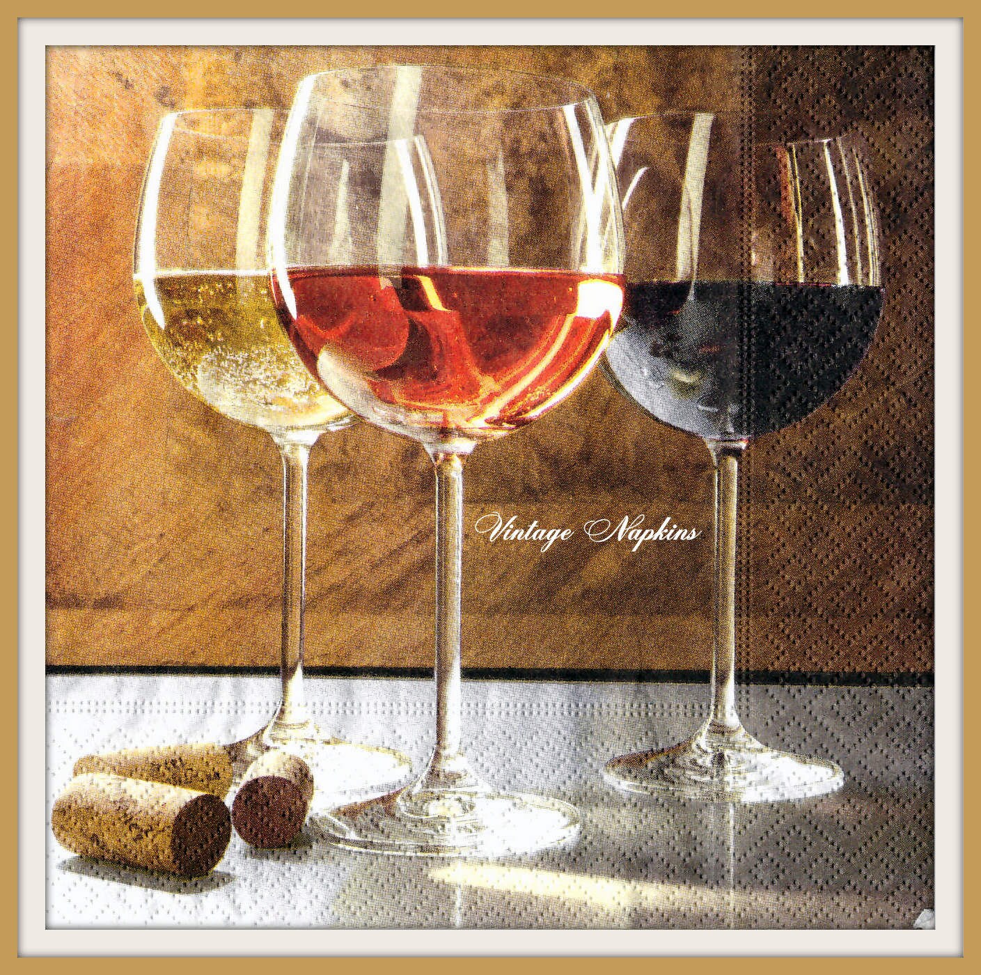 SALE TWO Paper napkins for DECOUPAGE Glasses by VintageNapkins