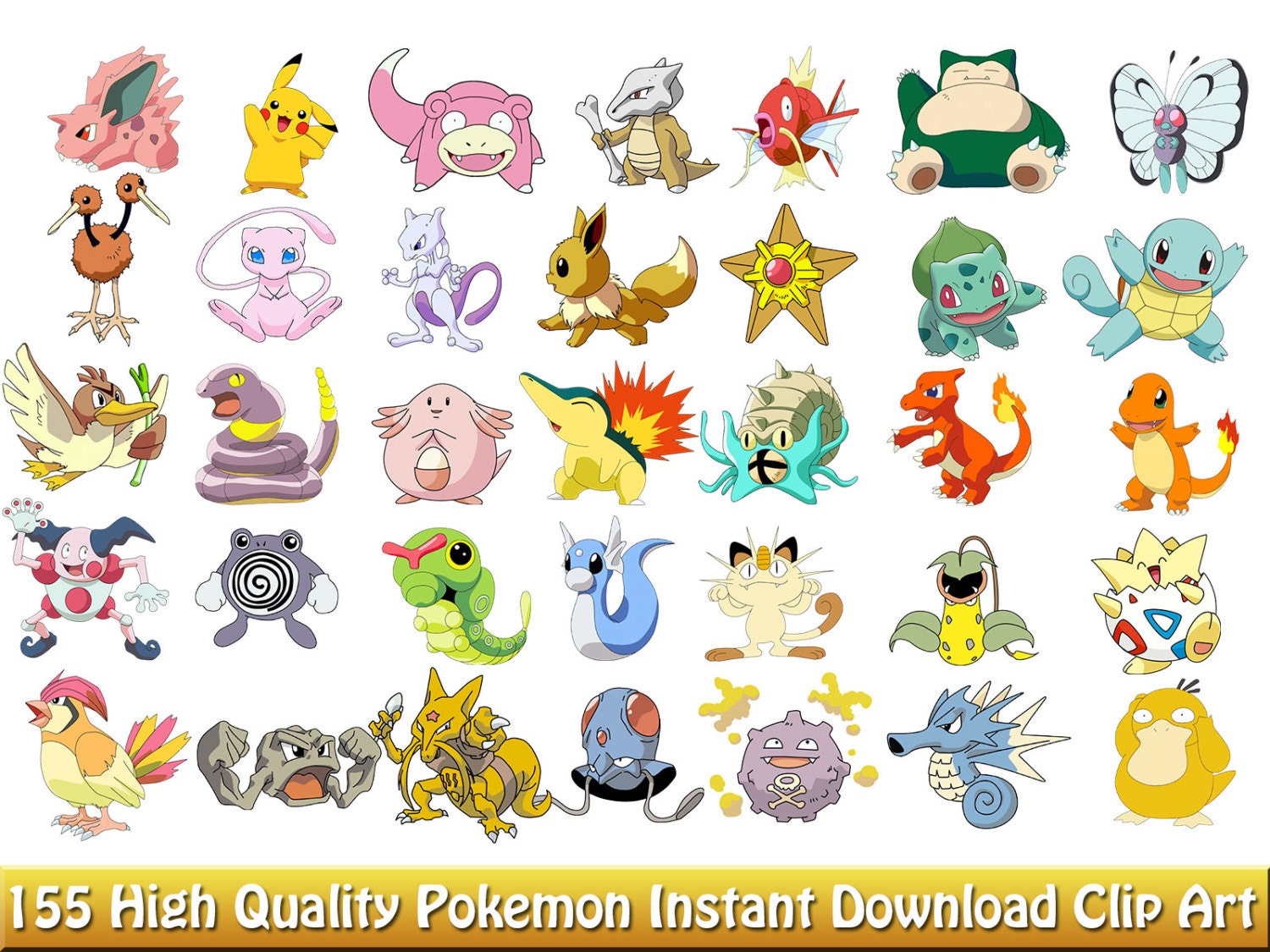 155 Pokemon Characters clipart images / Clip Art DIY by Pogoclips