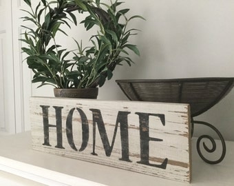 Reclaimed wood HOME sign, recycled wood home sign, weathered home sign, hand painted home sign, hand painted home sign on relclaimed wood