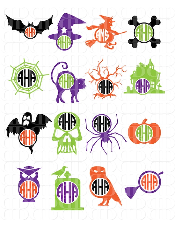 Monogram Halloween Svg - Layered SVG Cut File