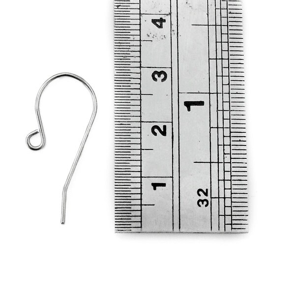 20 x Pairs Stainless Steel Earring Hooks Earwires 20 Gauge Simple