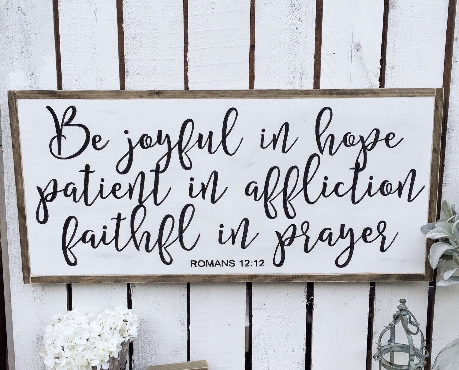 Be joyful in hope wood sign/Home decor/Scripture