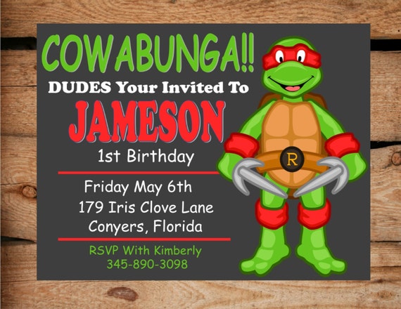 Printable Ninja Turtle Invitation / Ninja Turtles Party