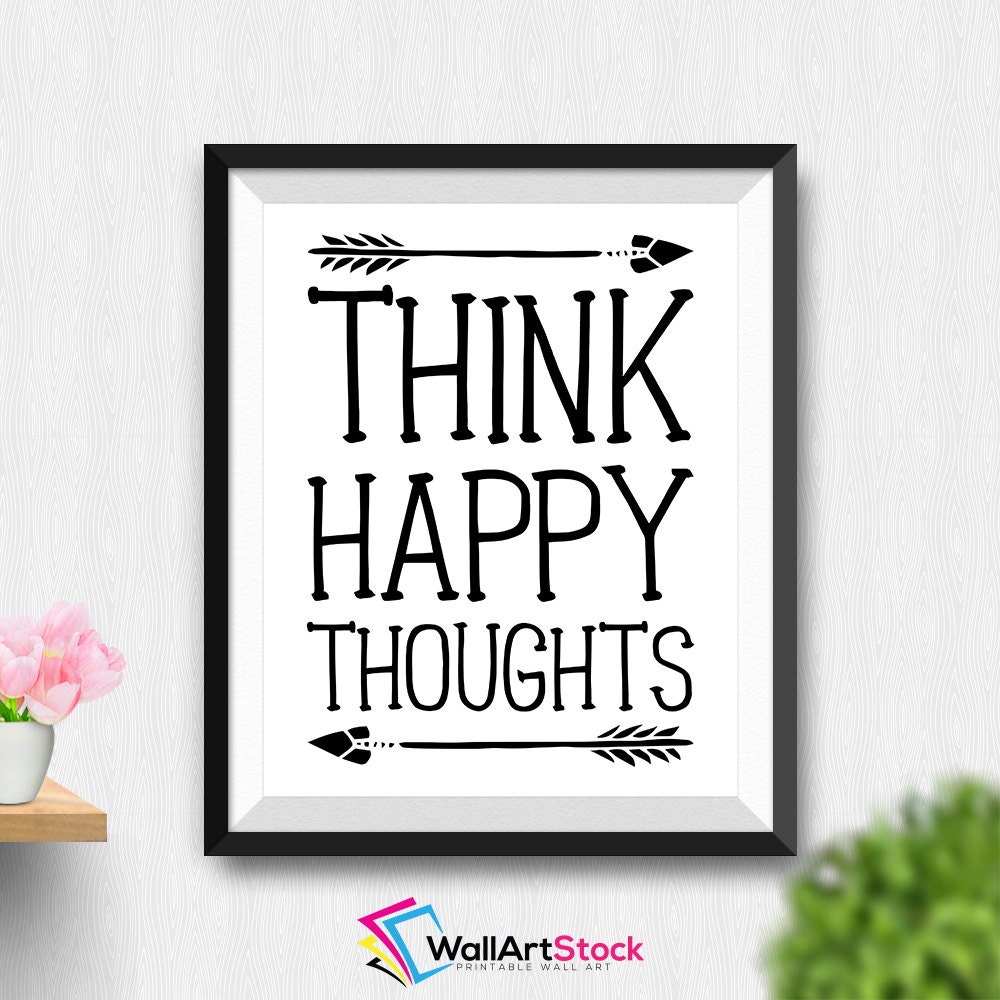Printable Think Happy Thoughts Wall Art Peter Pan Nursery