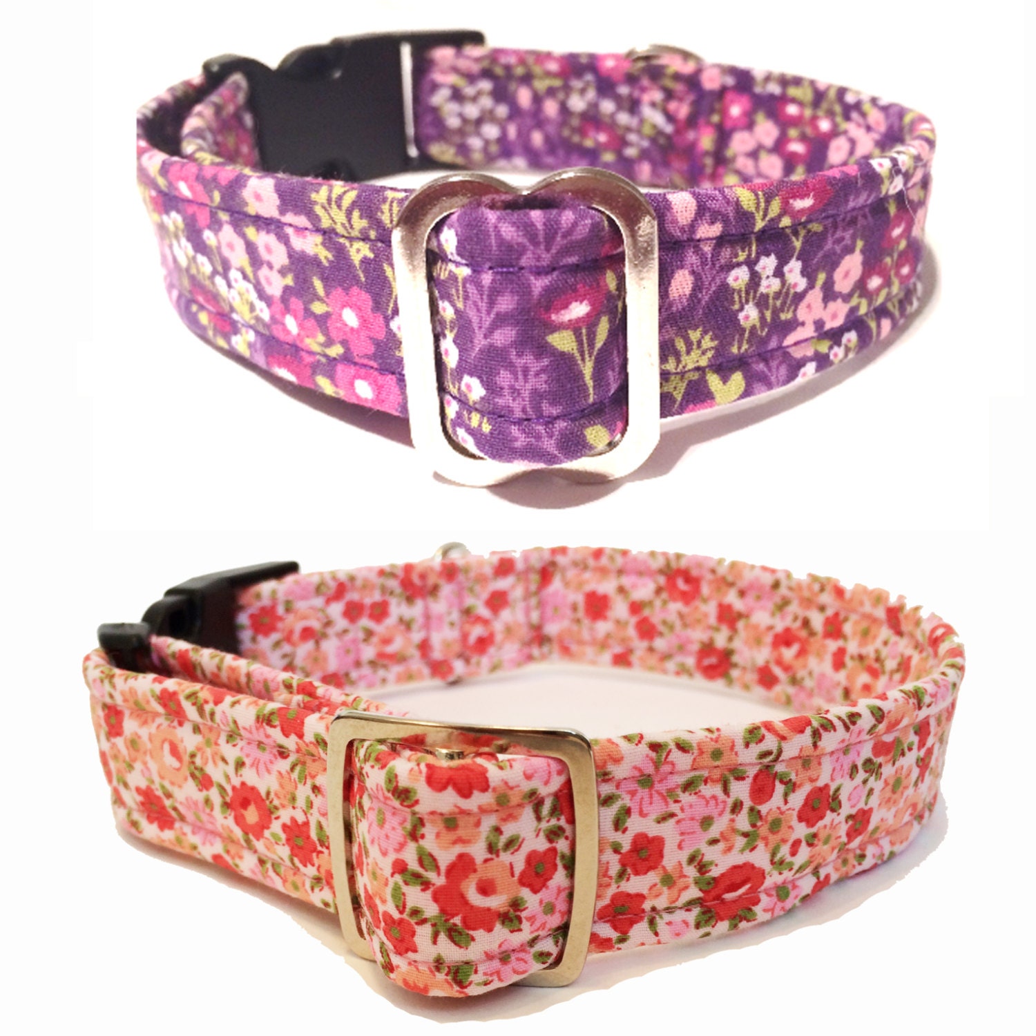 Dog Collar Floral Pink and Purple Haze