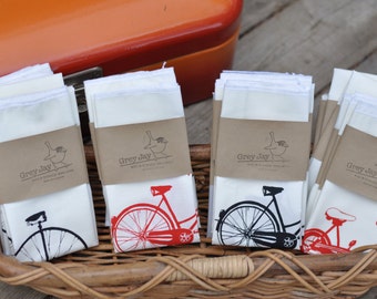 Reusable Handkerchief - Hankie - Screen Printed - Tricycle - Unicycle - Bikes