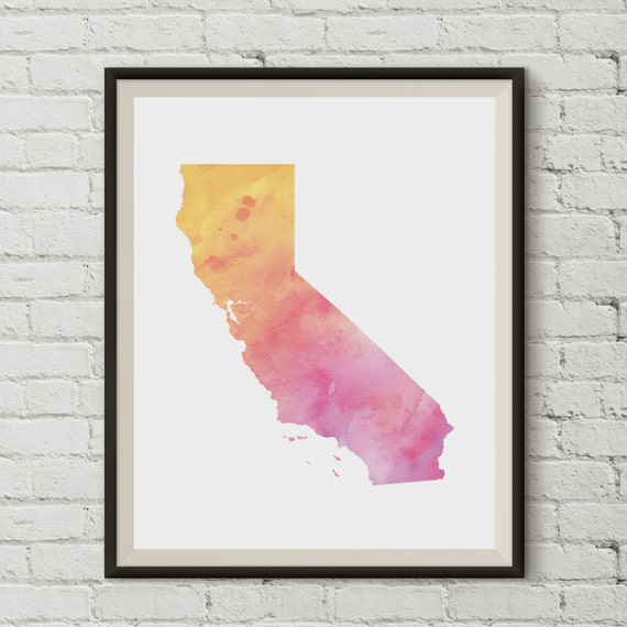 California Map, California Wall Art, California Printable, California