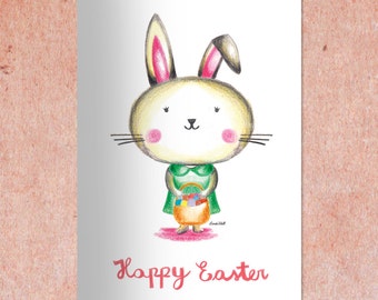 Easter card printable, DIY Easter card, Easter decor, INSTANT DOWNLOAD, Easter Bunny Card, Easter Egg, Easter gift, Greeting card