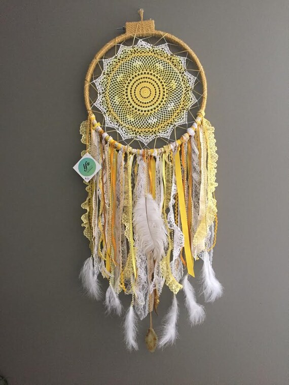 yellow blue and red dream catcher
