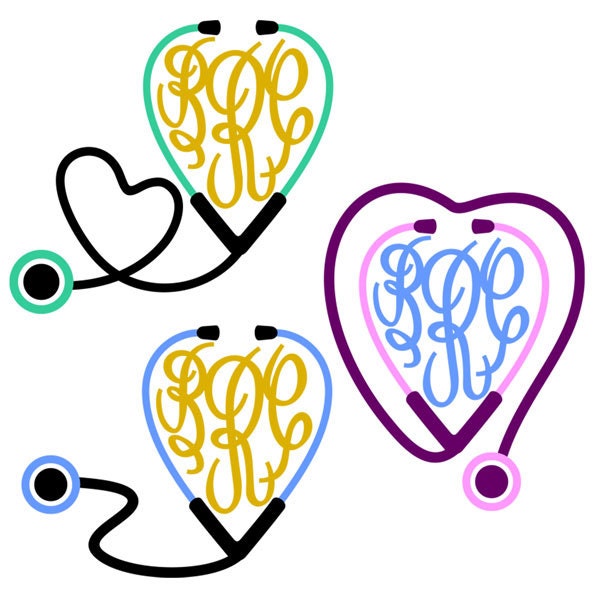 Download Nurse Stethoscope Cuttable Design Frame Monogram by ...