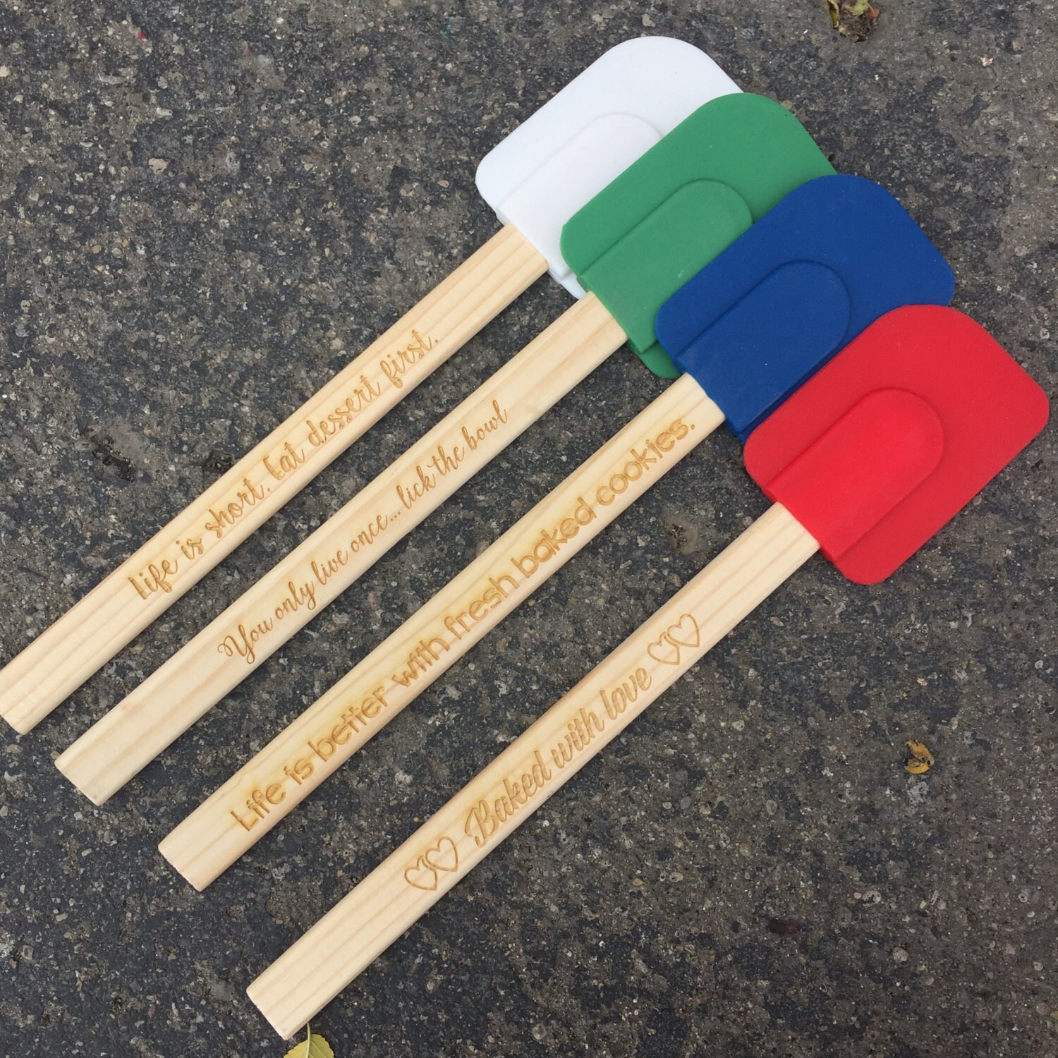 Custom Engraved Spatula Silcone Spatula Wood Spatula Custom