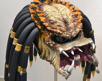 Predator motorcycle helmet. Unique exclusive custom made. DOT&ECE certified. Free shipping!