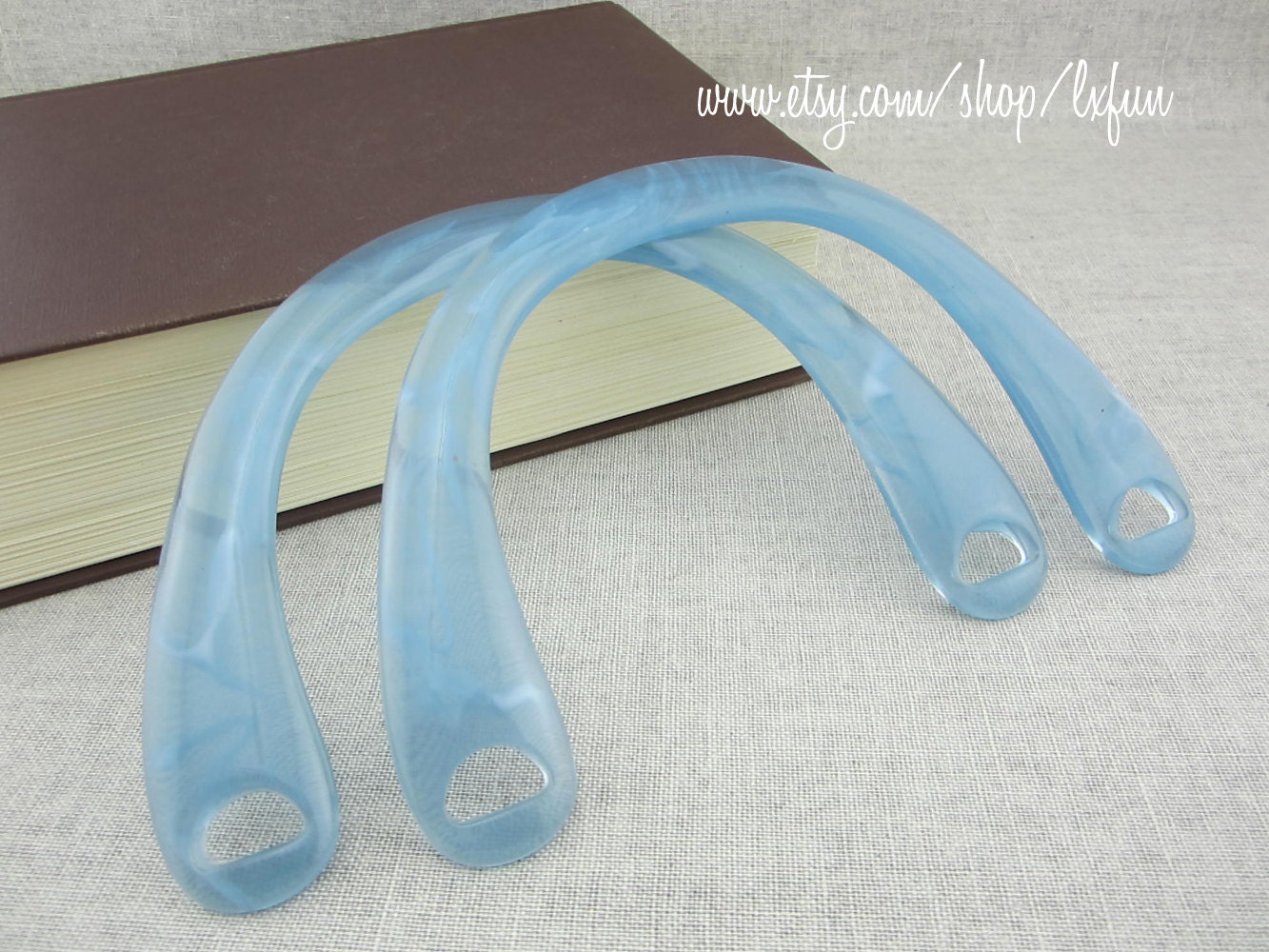 Blue Plastic Bag Handle Handbag Handles one pair by lxfun