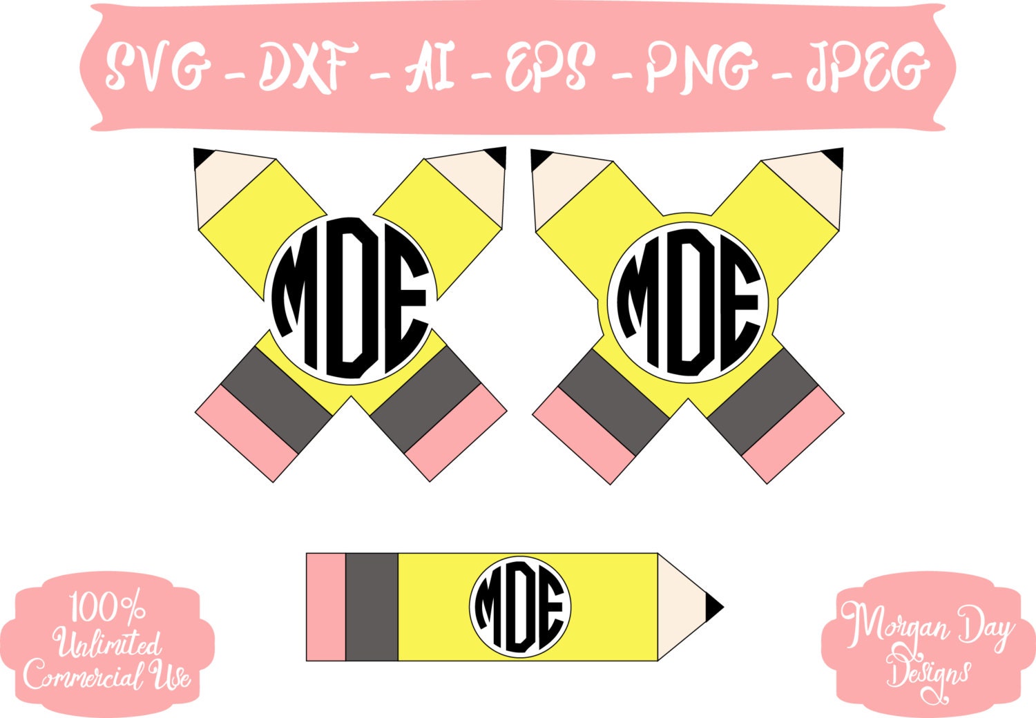 Download Pencil Monogram SVG - Monogram Pencil SVG - Cross Pencil ...