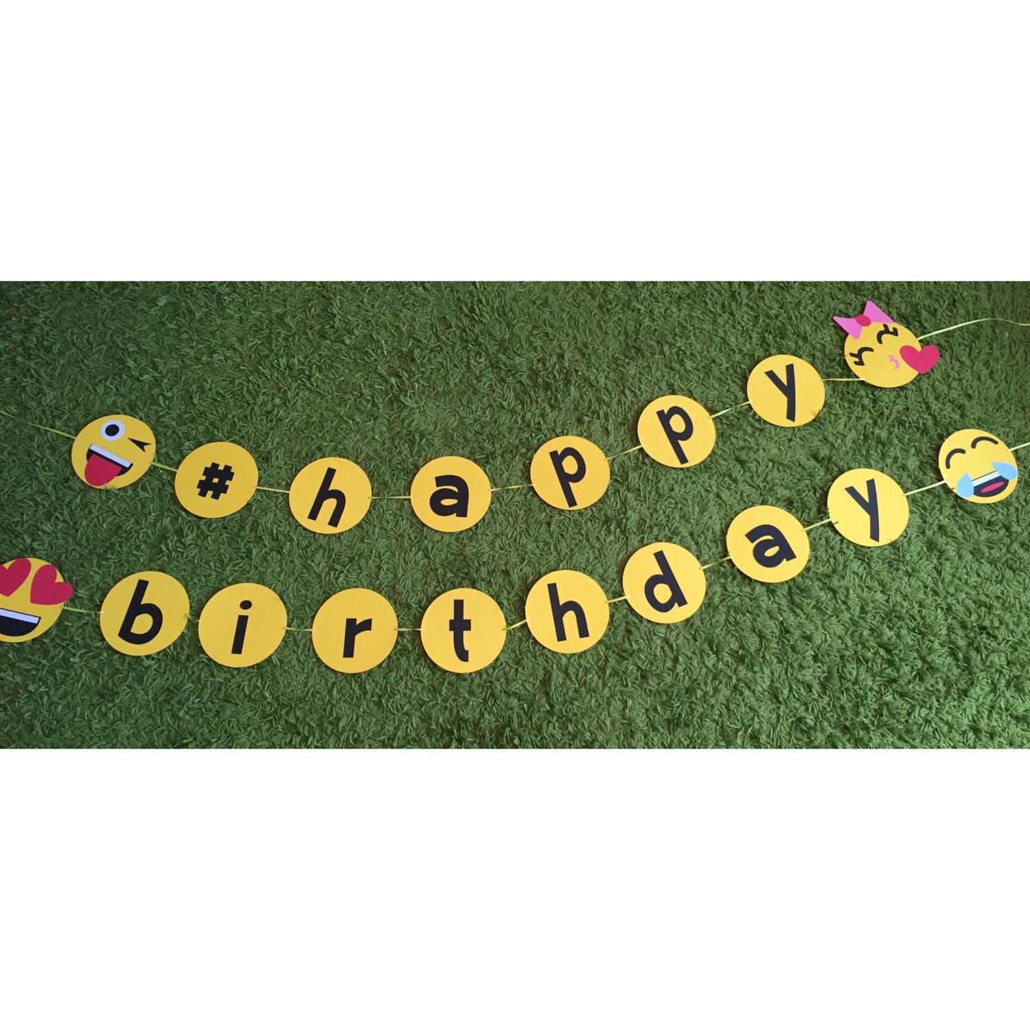 Emoji birthday banner emoji banner by MKBowtiqueDecor on Etsy